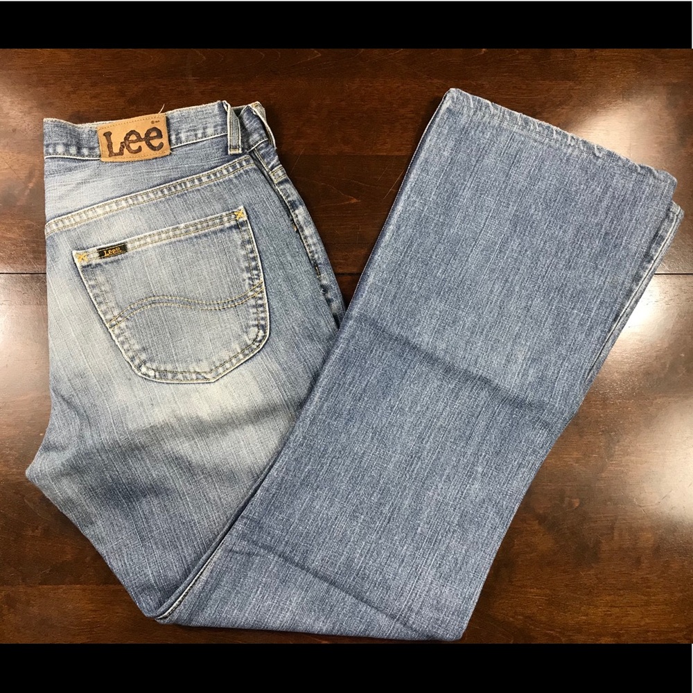 Vintage Lee Denver Button Fly Blue Jeans 33x34